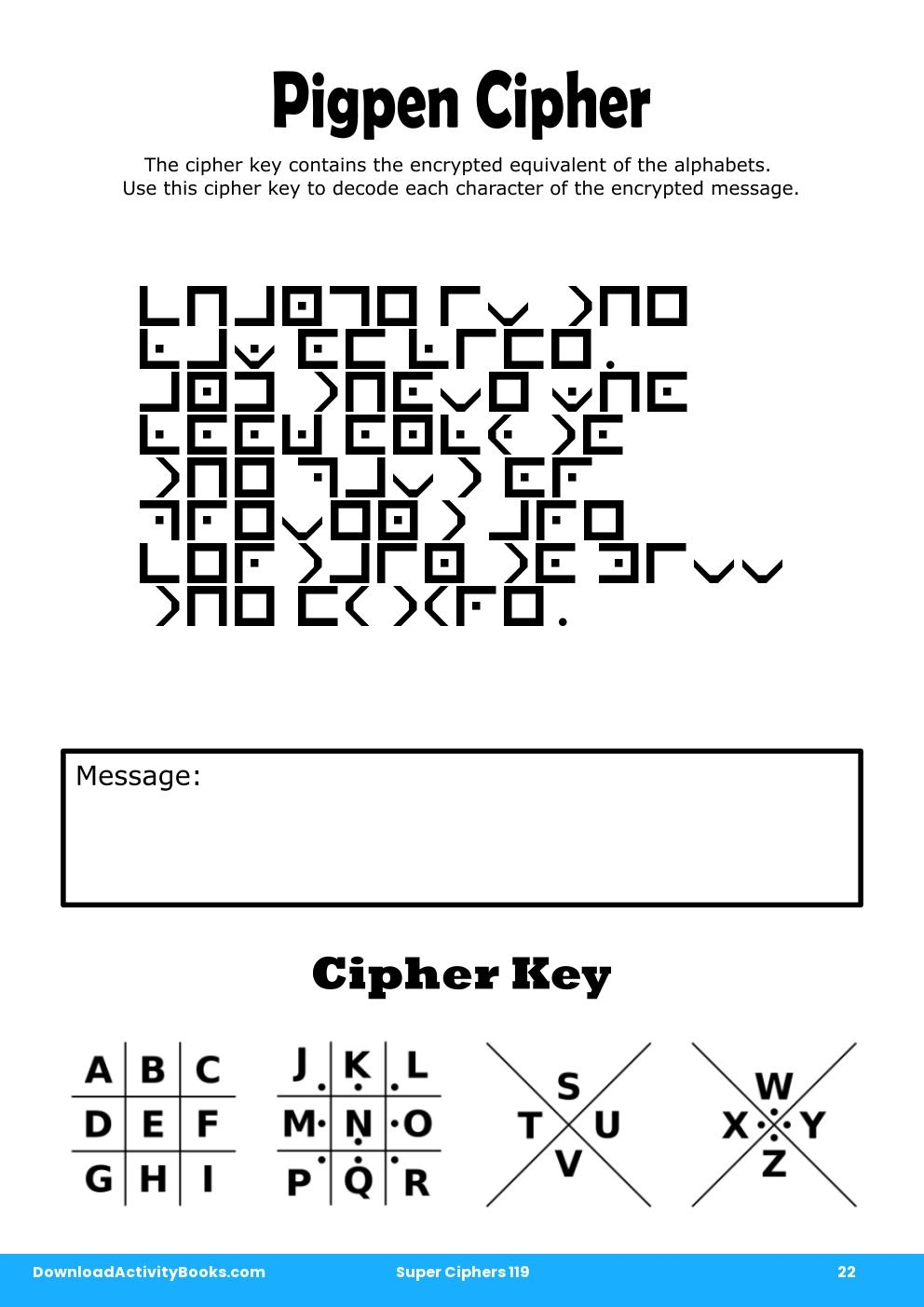 Pigpen Cipher in Super Ciphers 119