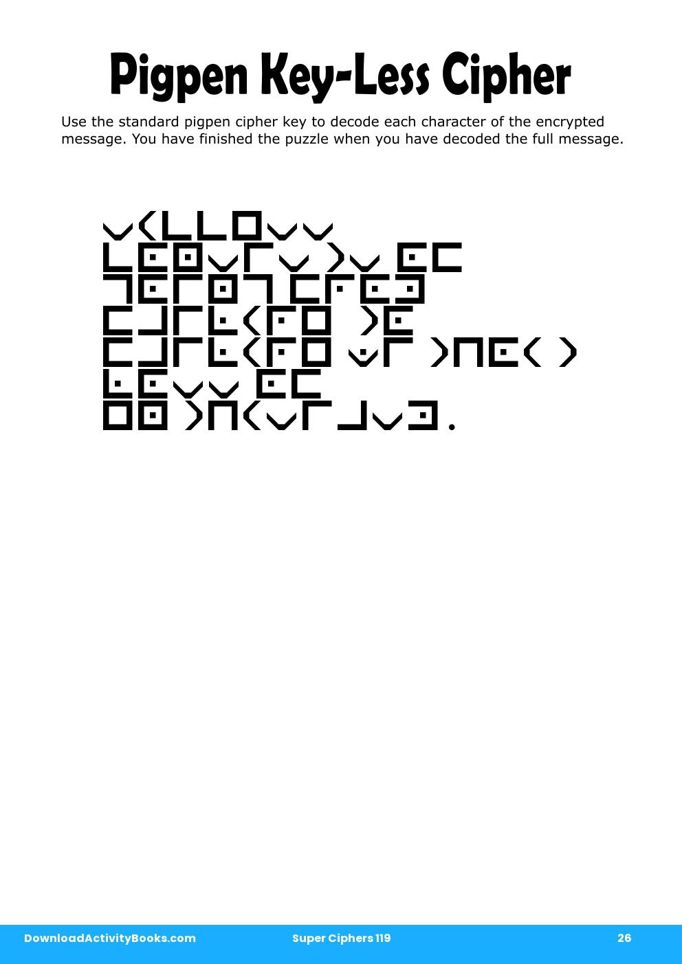Pigpen Cipher in Super Ciphers 119