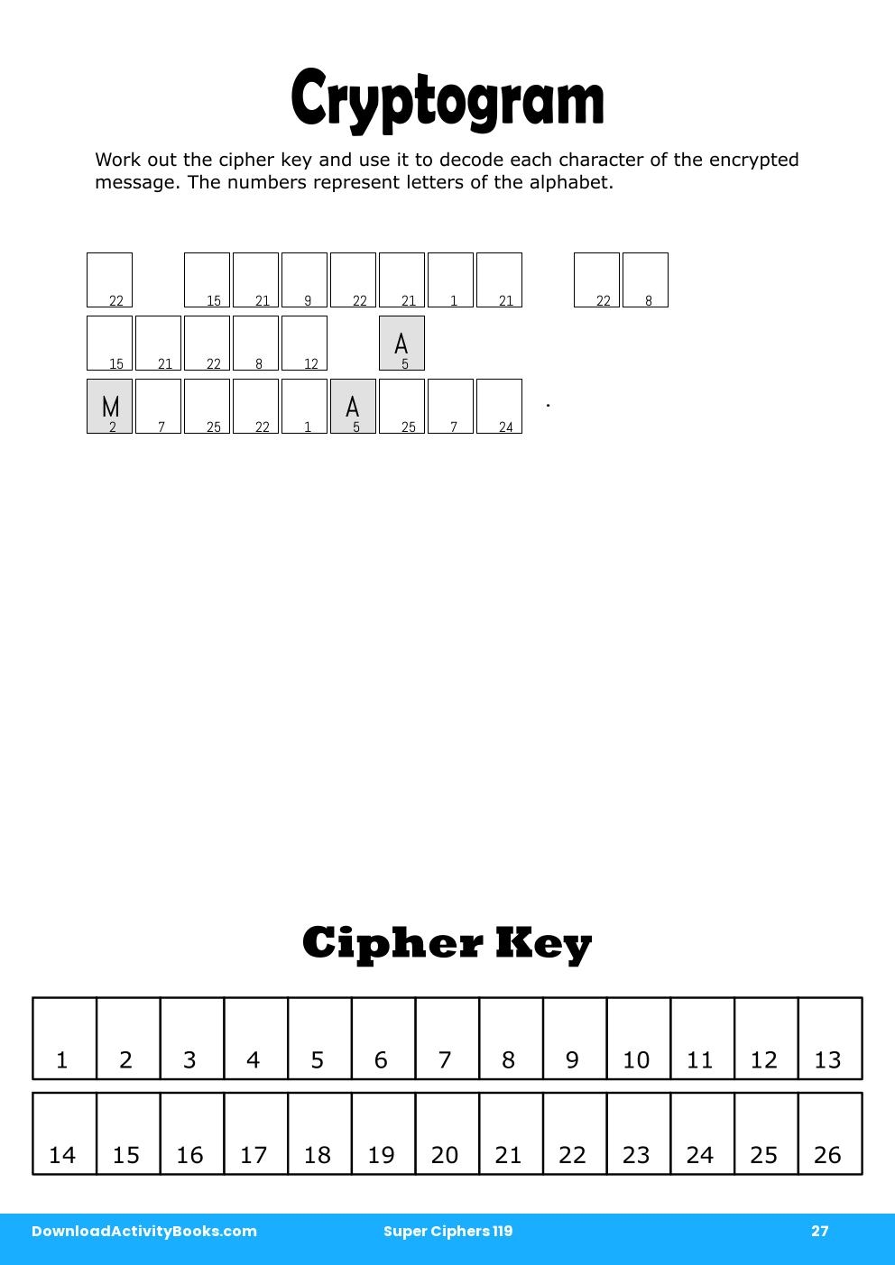 Cryptogram in Super Ciphers 119