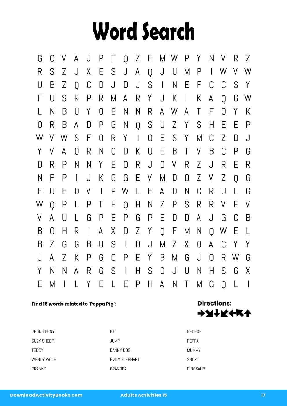Word Search in Adults Activities 15