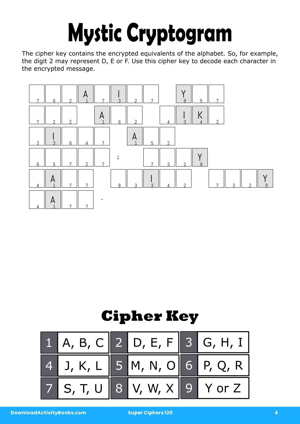 Mystic Cryptogram in Super Ciphers 120
