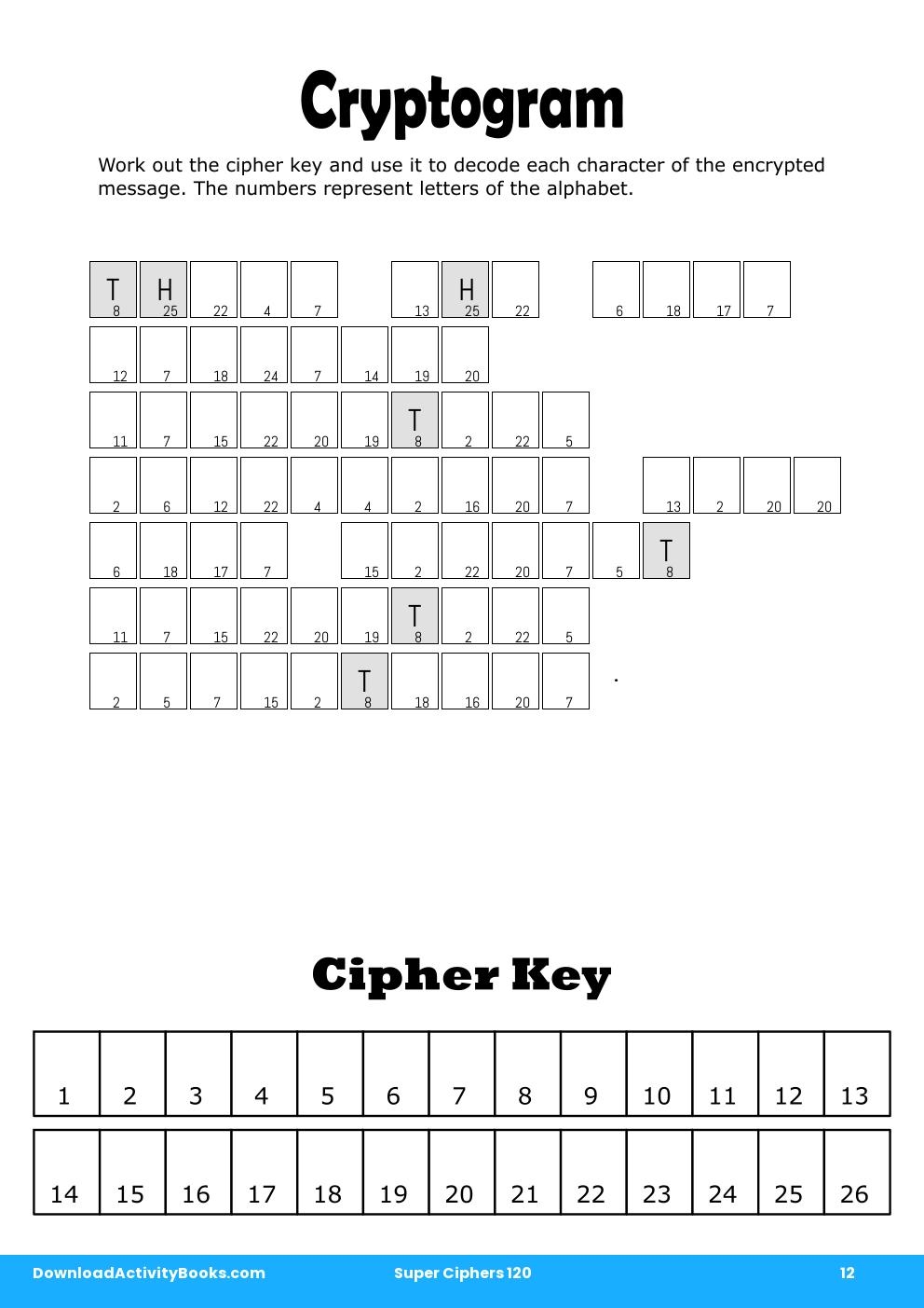 Cryptogram in Super Ciphers 120