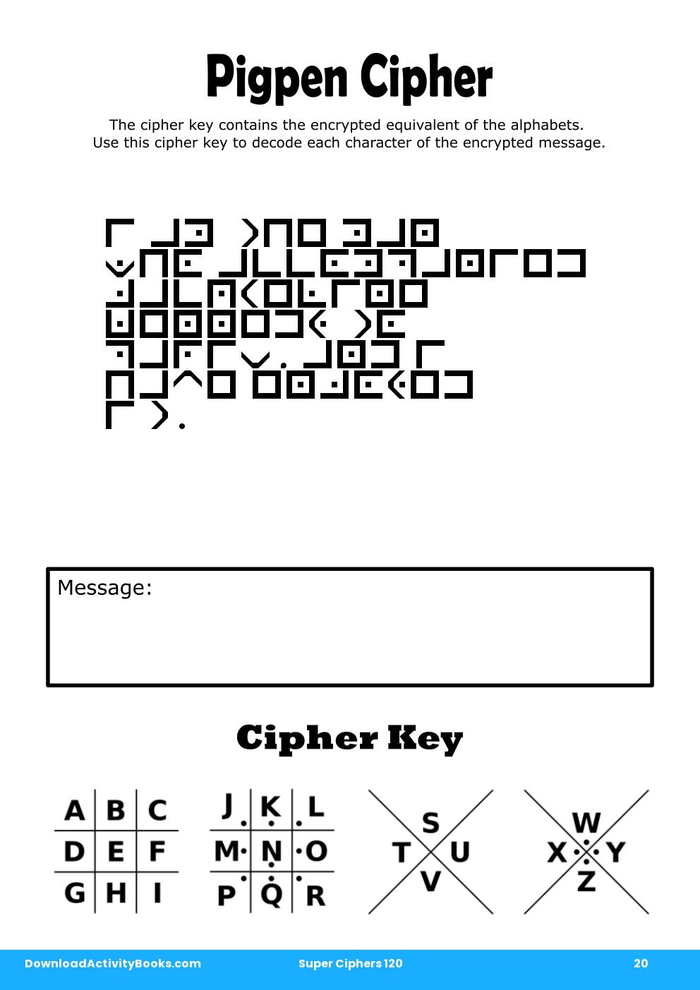 Pigpen Cipher in Super Ciphers 120