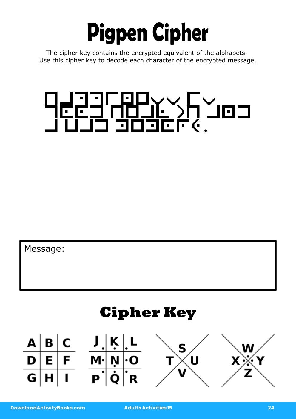 Pigpen Cipher in Adults Activities 15