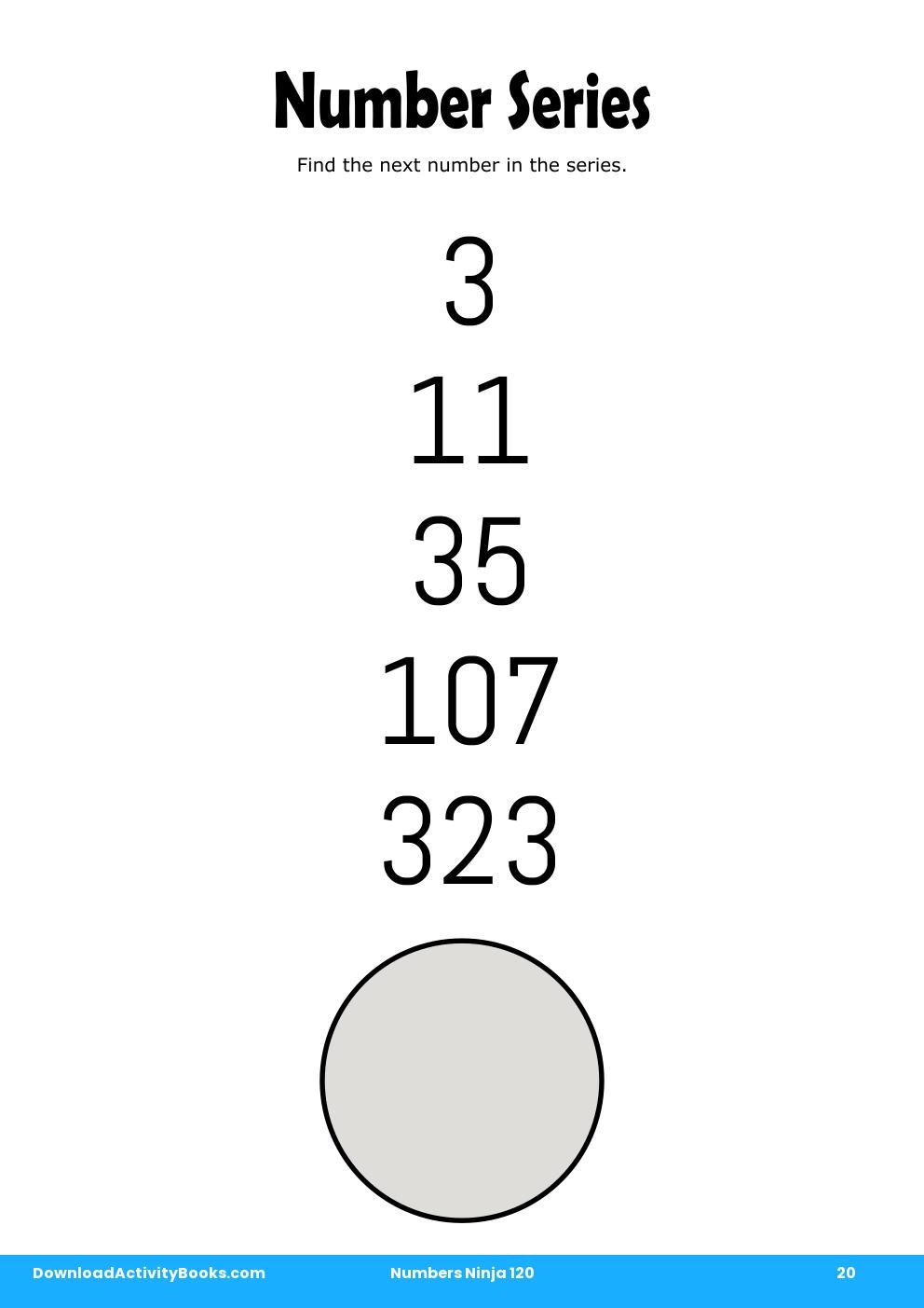 Number Series in Numbers Ninja 120