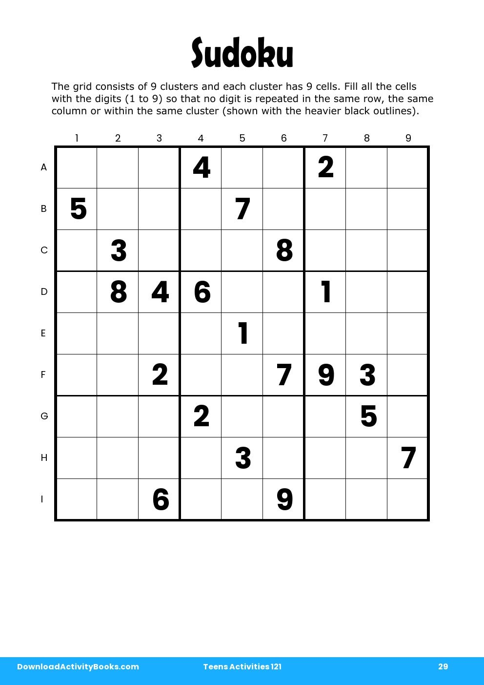 Sudoku in Teens Activities 121