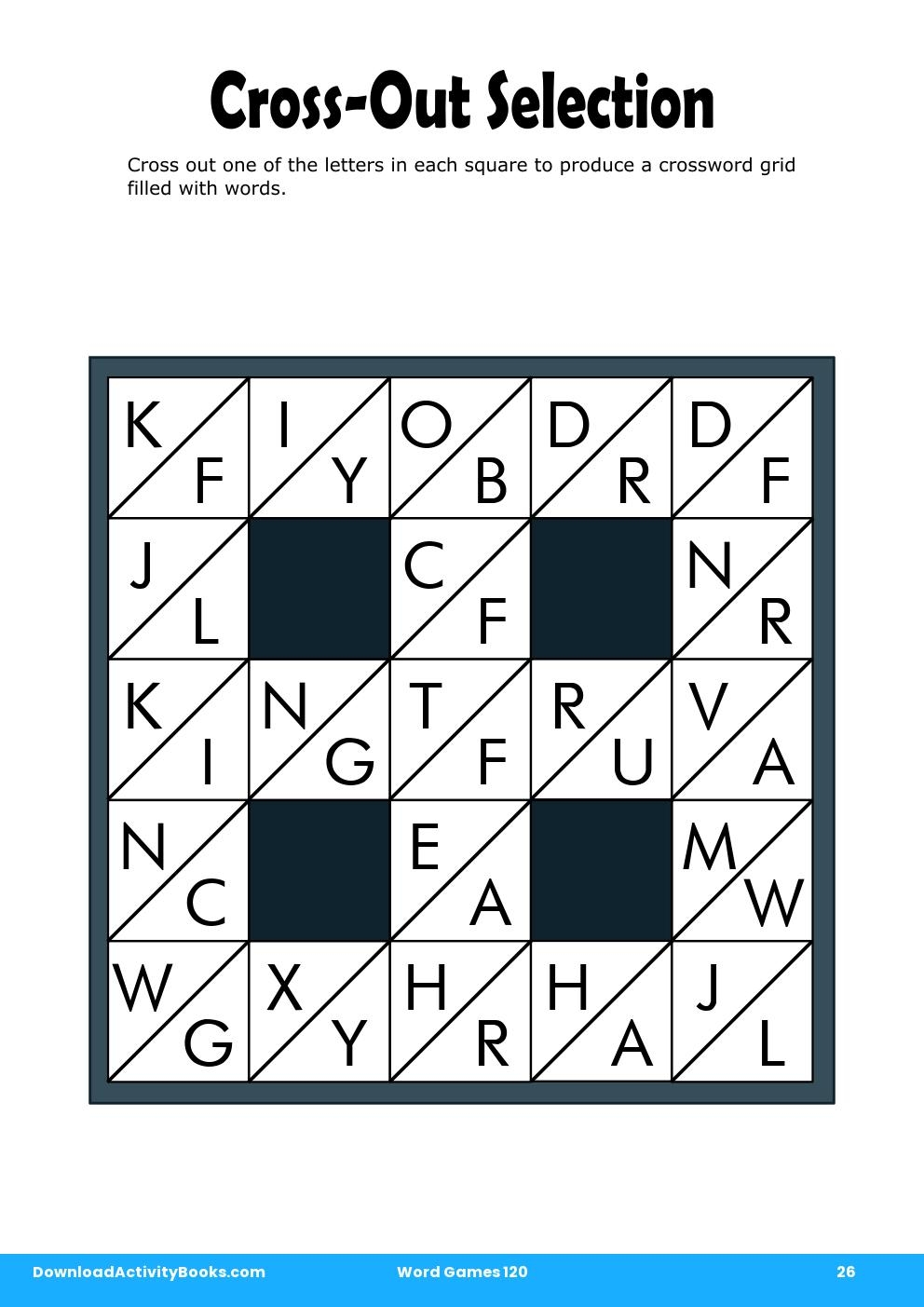 Cross-Out Selection in Word Games 120