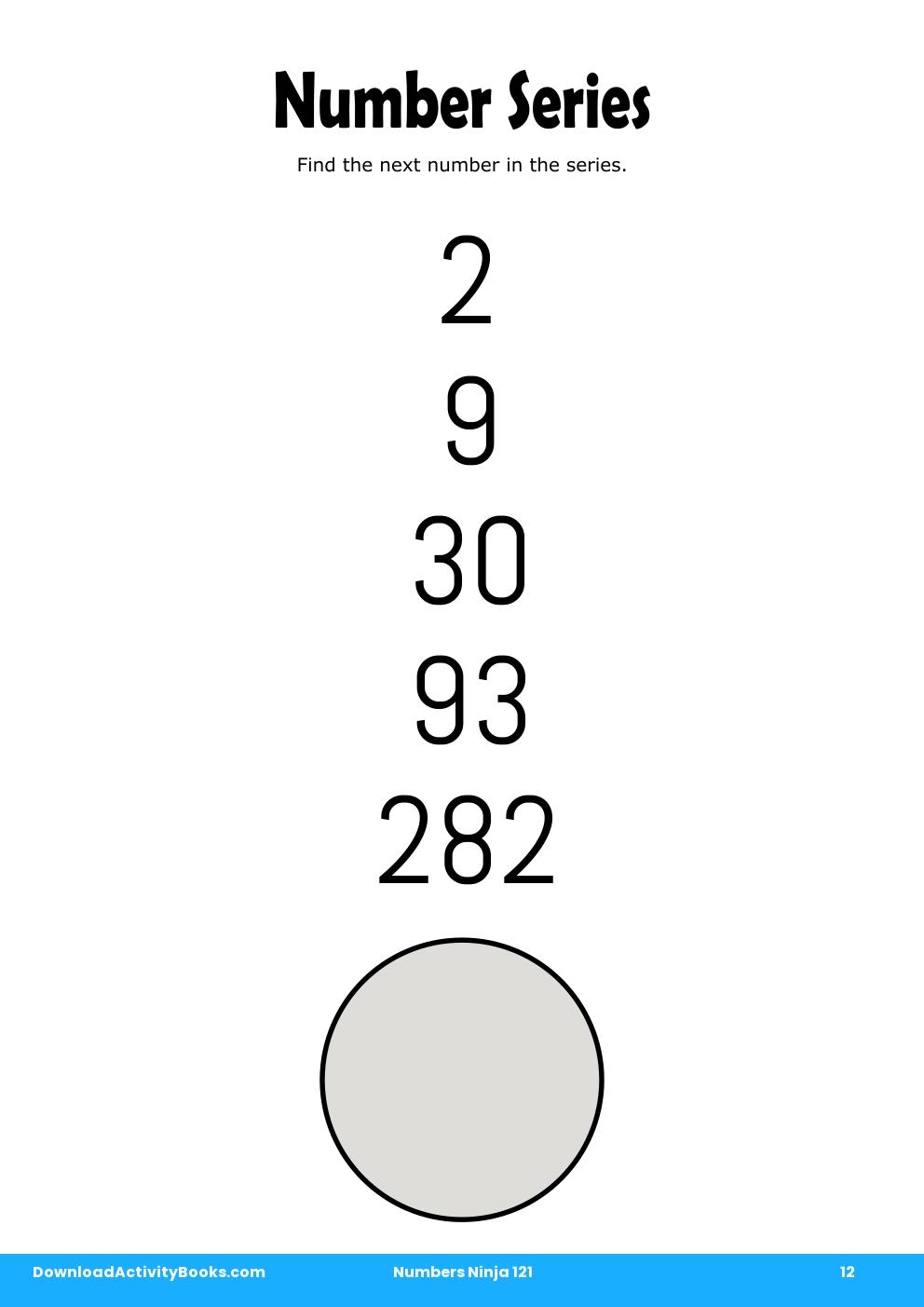 Number Series in Numbers Ninja 121