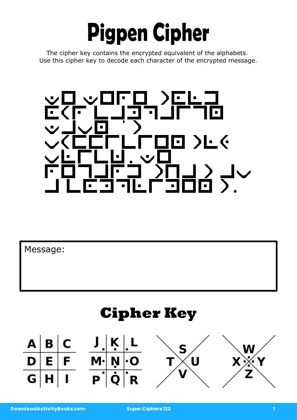 Pigpen Cipher in Super Ciphers 122