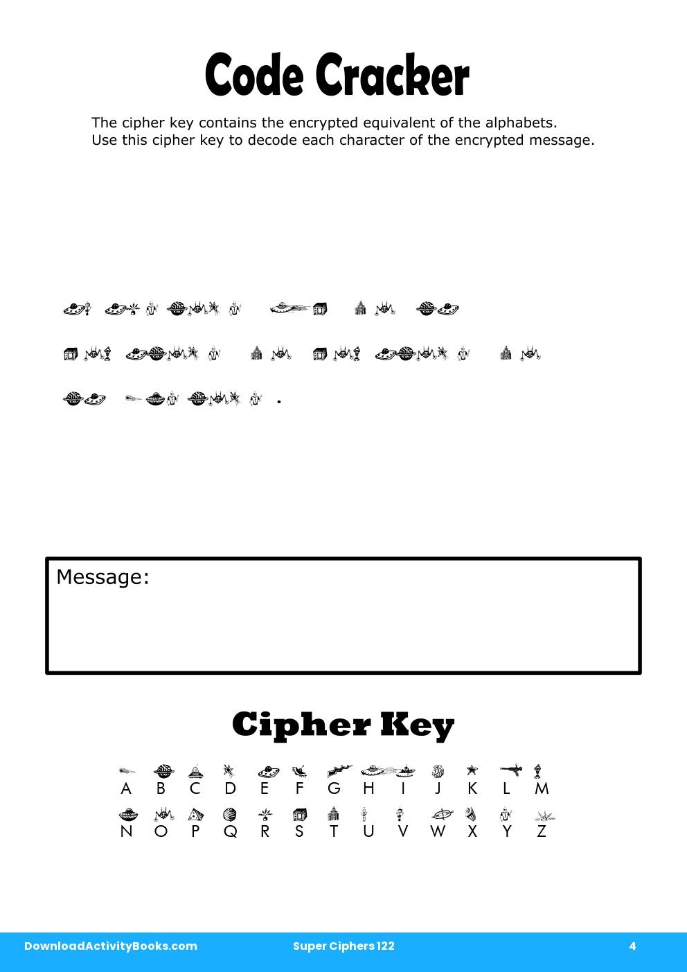 Code Cracker in Super Ciphers 122