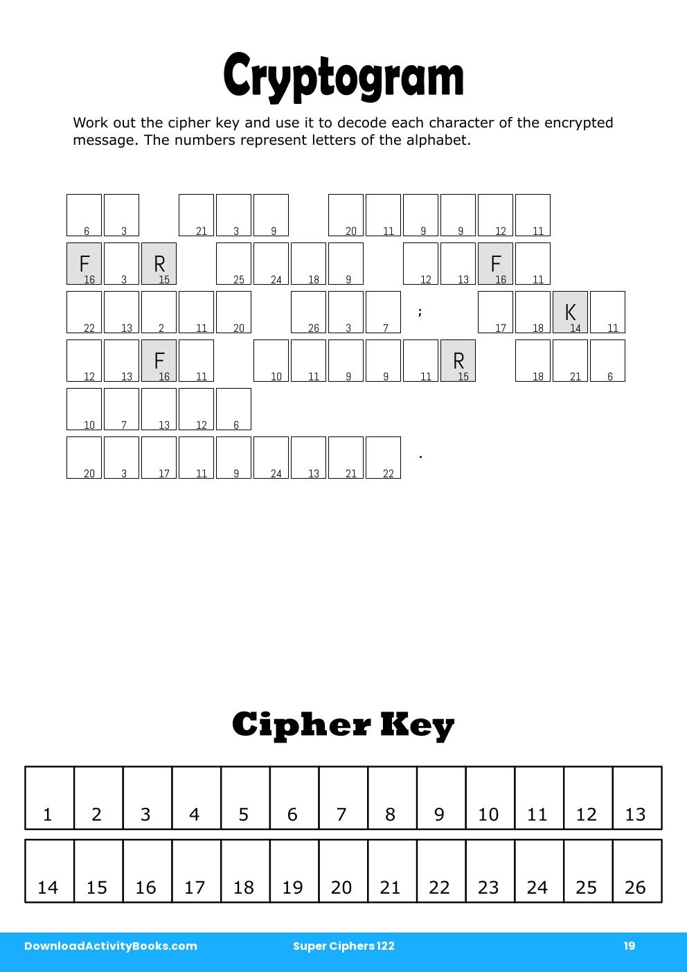 Cryptogram in Super Ciphers 122