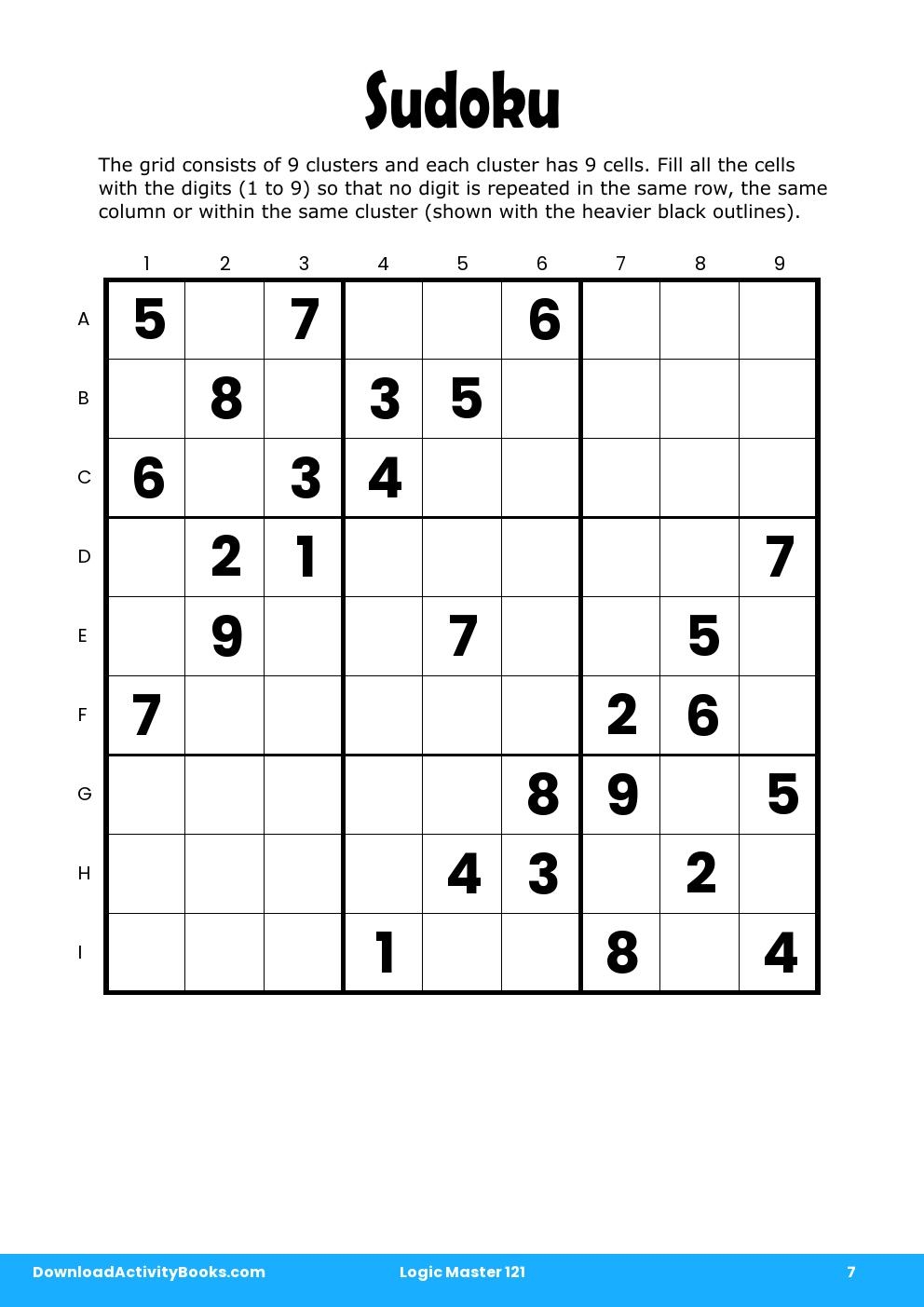 Sudoku in Logic Master 121