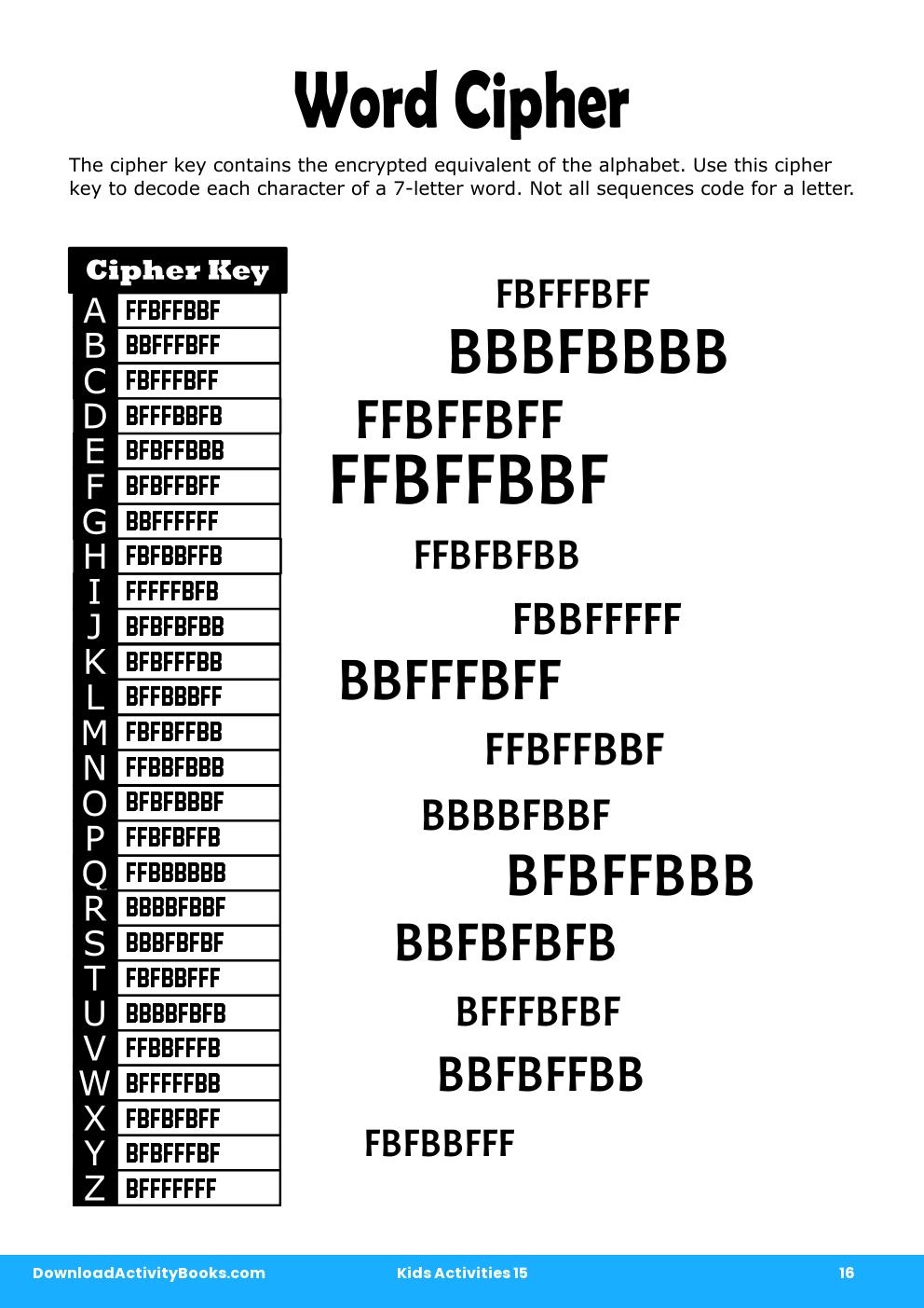 Word Cipher in Kids Activities 15