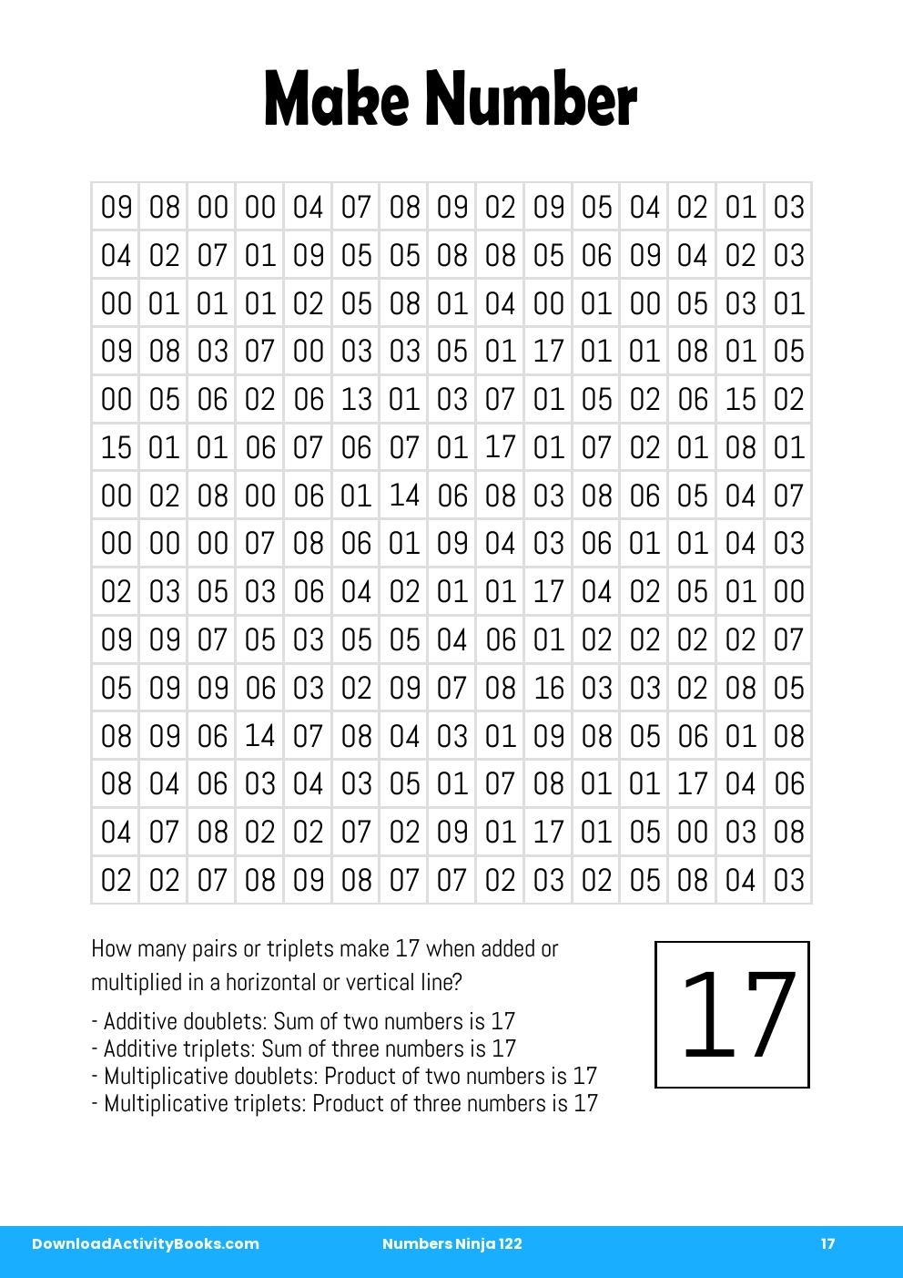 Make Number in Numbers Ninja 122