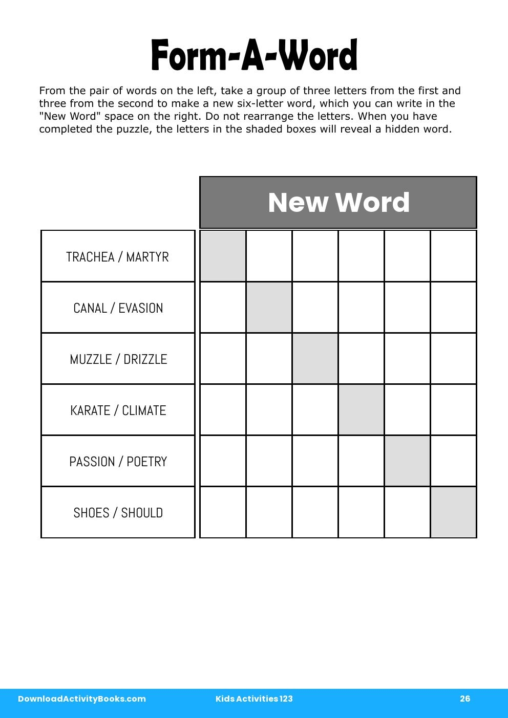 Form-A-Word in Kids Activities 123