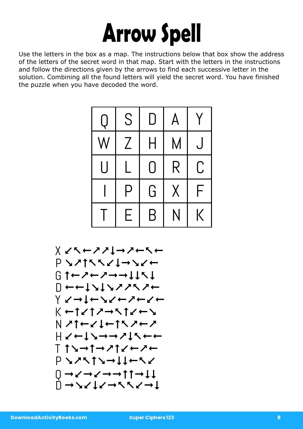 Arrow Spell in Super Ciphers 123