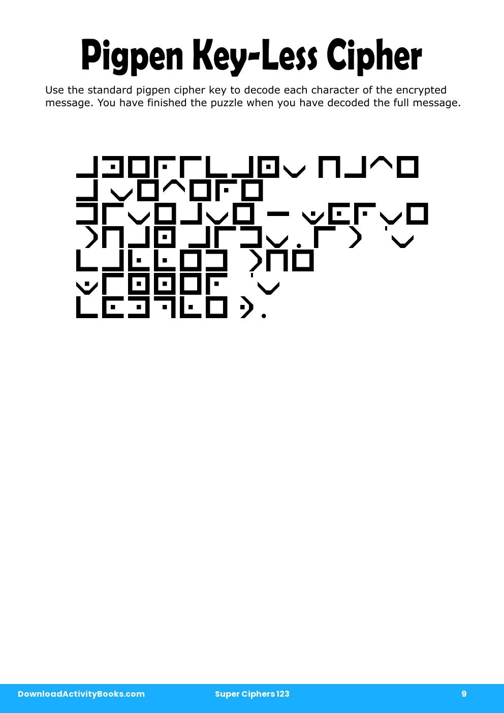 Pigpen Cipher in Super Ciphers 123