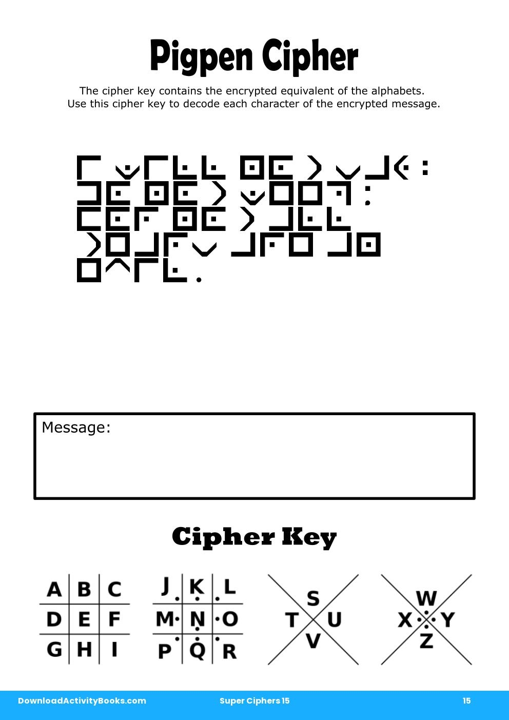 Pigpen Cipher in Super Ciphers 15