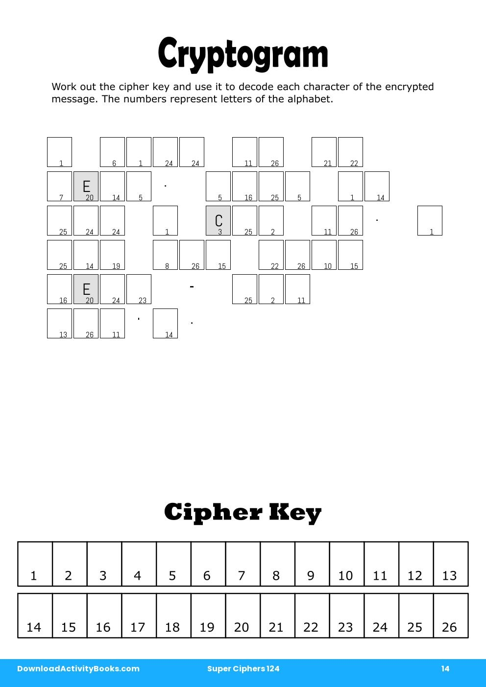 Cryptogram in Super Ciphers 124