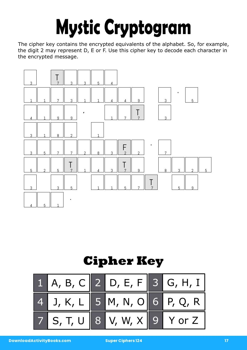 Mystic Cryptogram in Super Ciphers 124