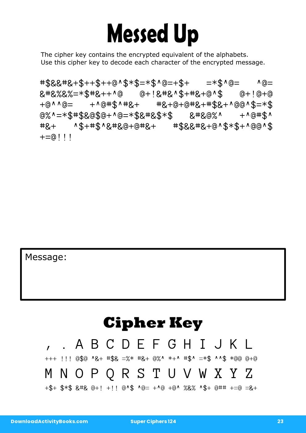 Messed Up in Super Ciphers 124
