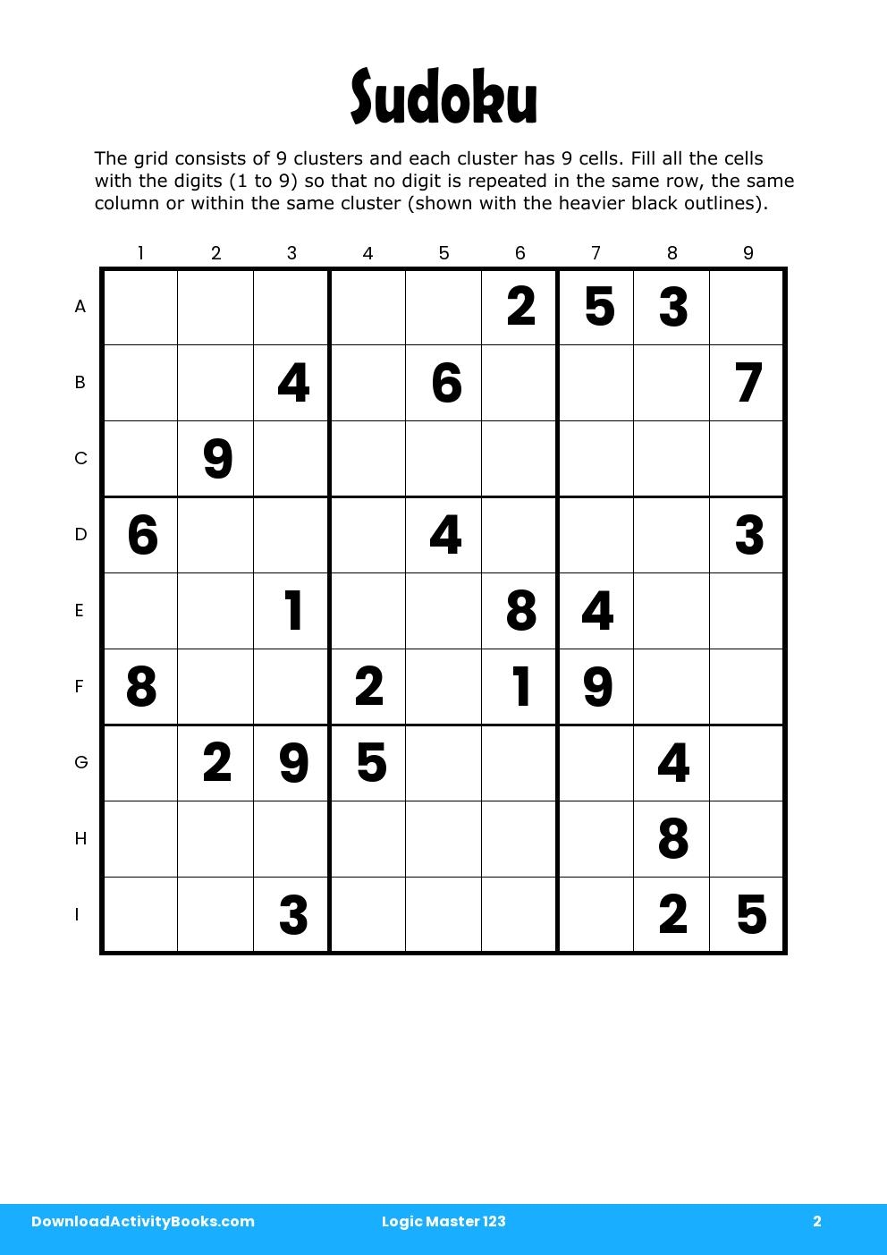 Sudoku in Logic Master 123