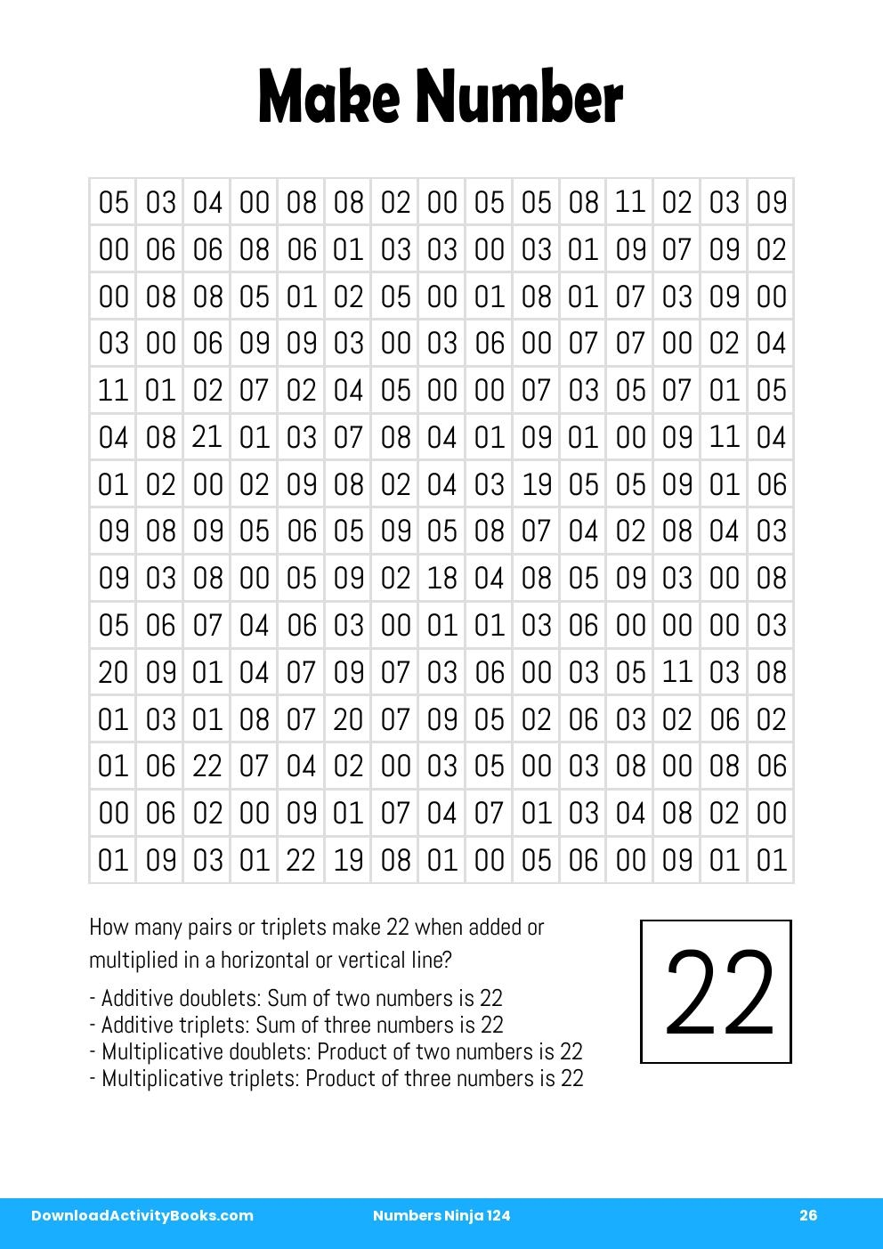 Make Number in Numbers Ninja 124