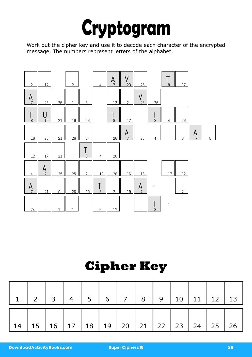 Cryptogram in Super Ciphers 15