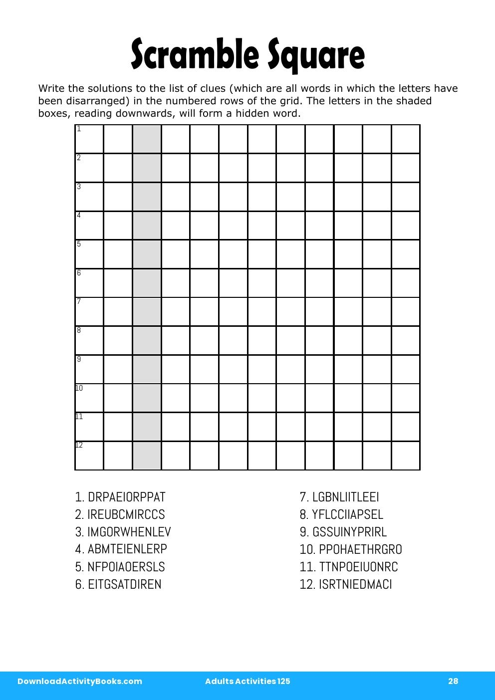 Scramble Square in Adults Activities 125