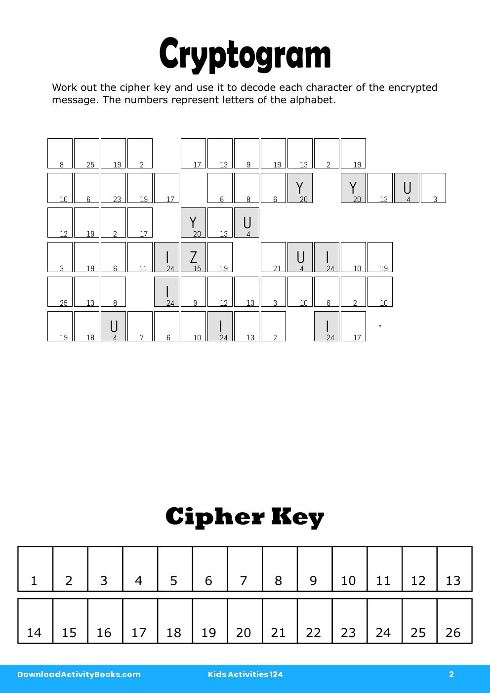 Cryptogram in Kids Activities 124