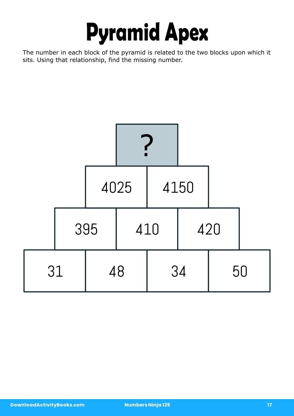Pyramid Apex in Numbers Ninja 125