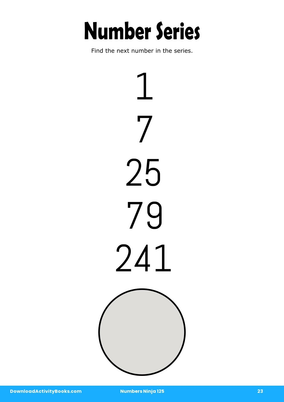 Number Series in Numbers Ninja 125