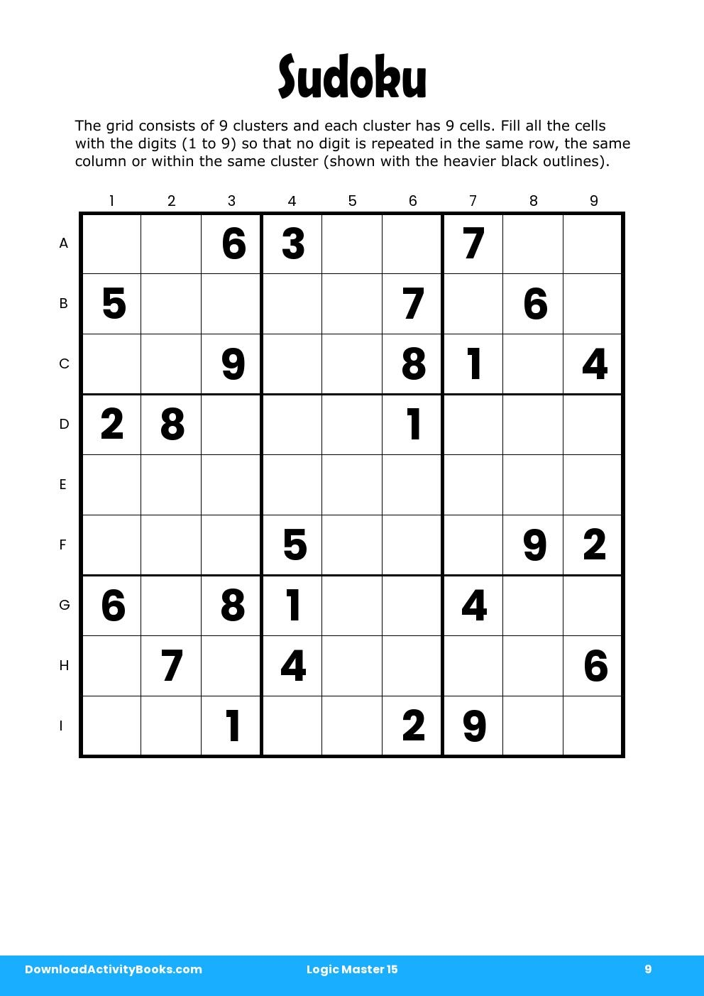 Sudoku in Logic Master 15