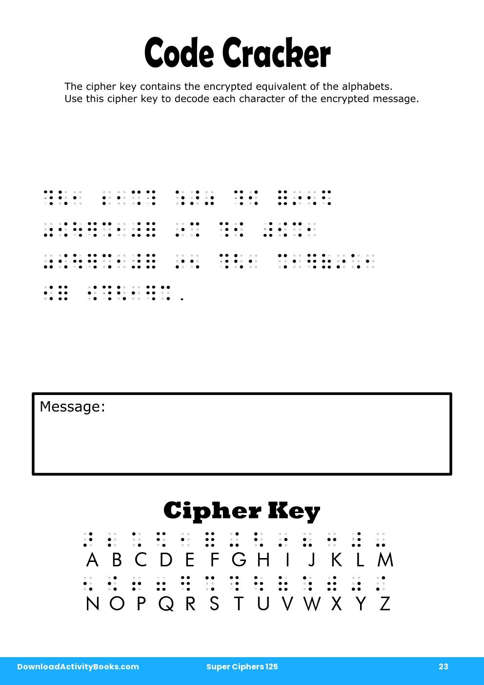 Code Cracker in Super Ciphers 125