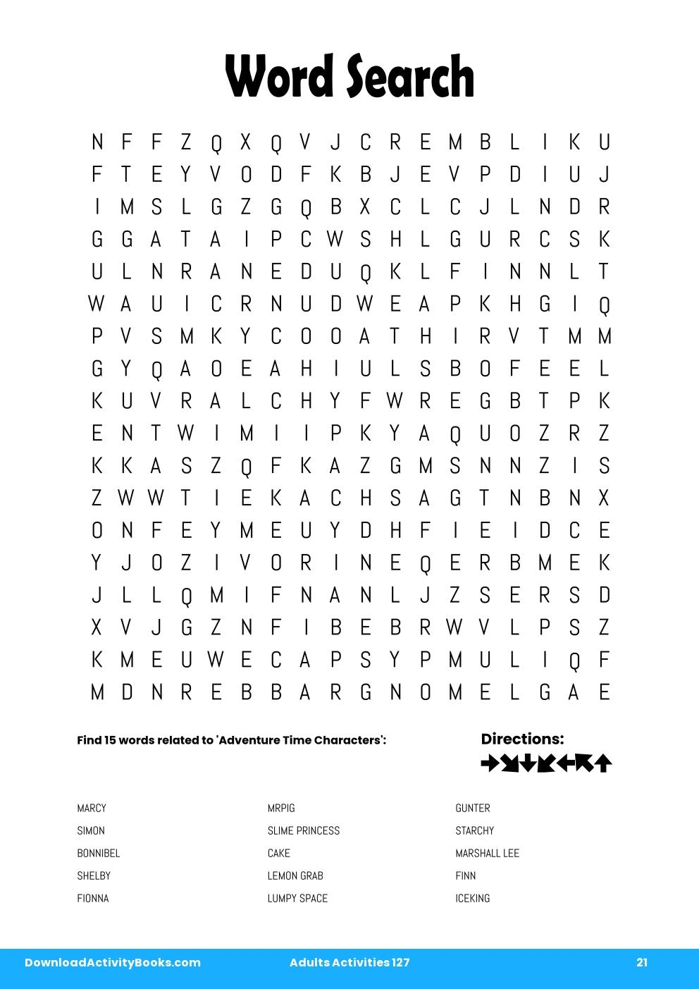 Word Search in Adults Activities 127