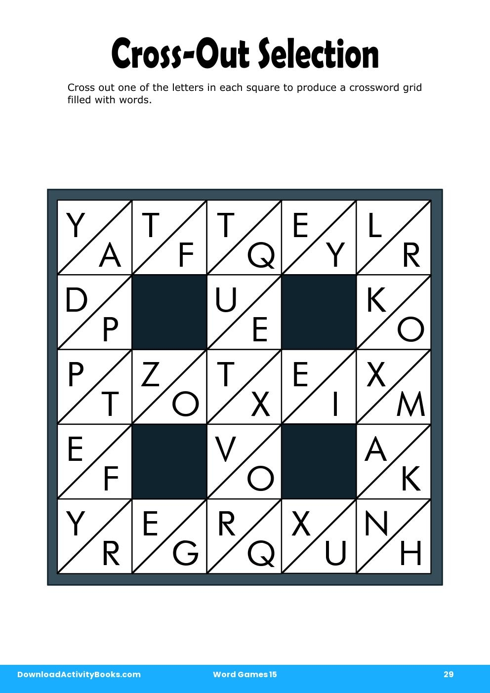 Cross-Out Selection in Word Games 15