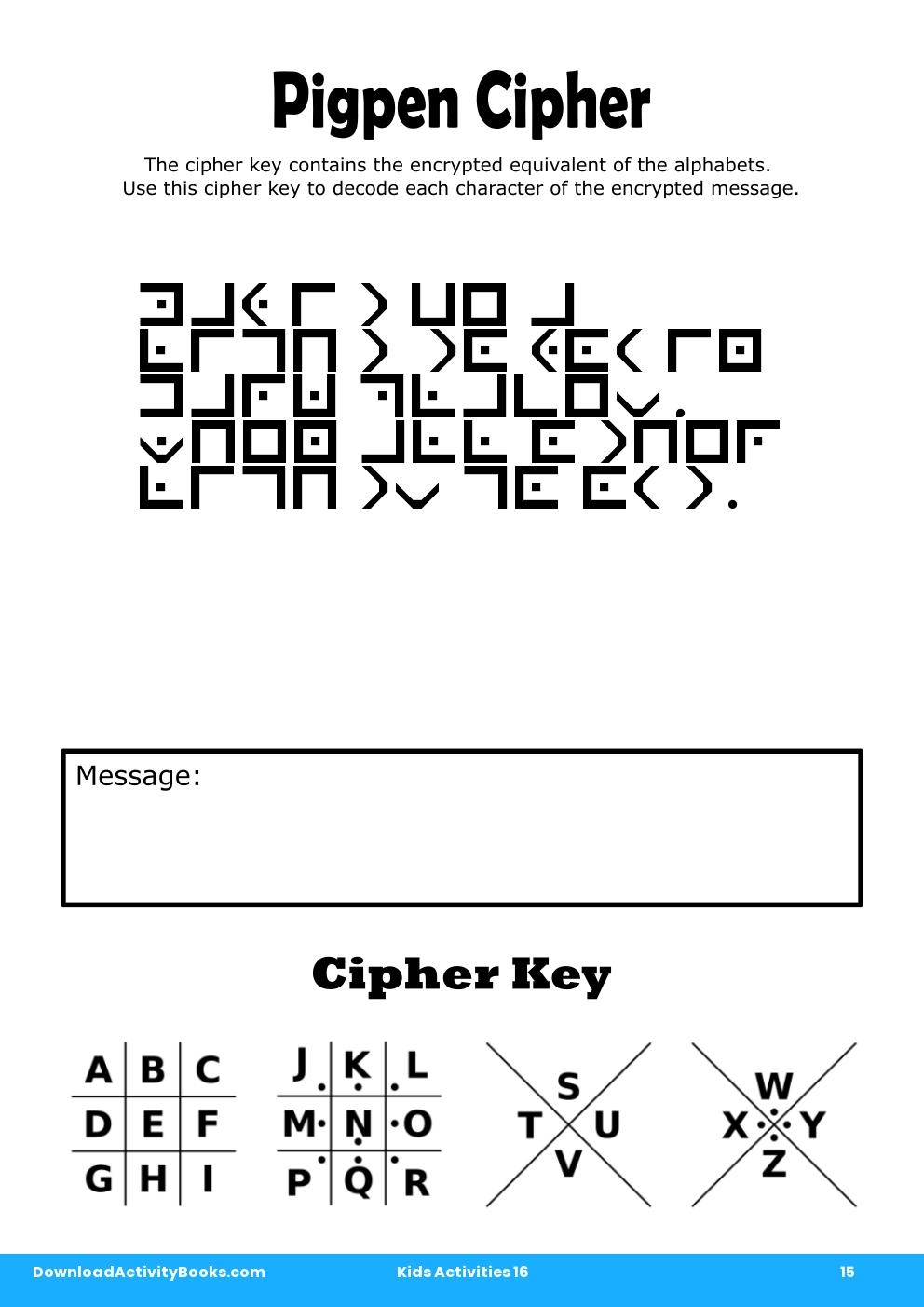 Pigpen Cipher in Kids Activities 16