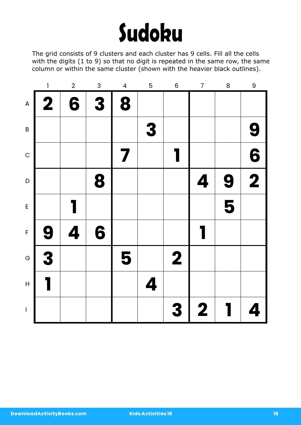 Sudoku in Kids Activities 16