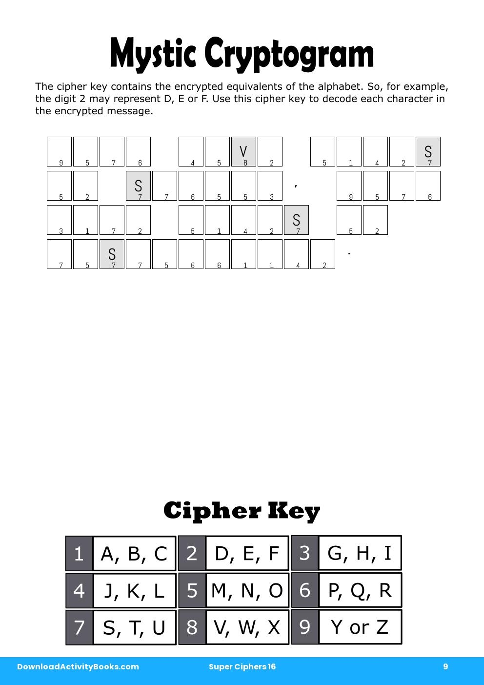 Mystic Cryptogram in Super Ciphers 16