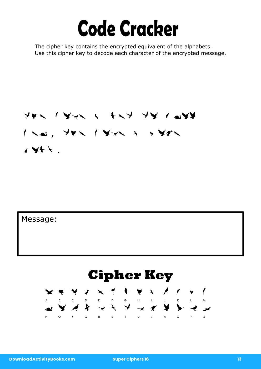 Code Cracker in Super Ciphers 16