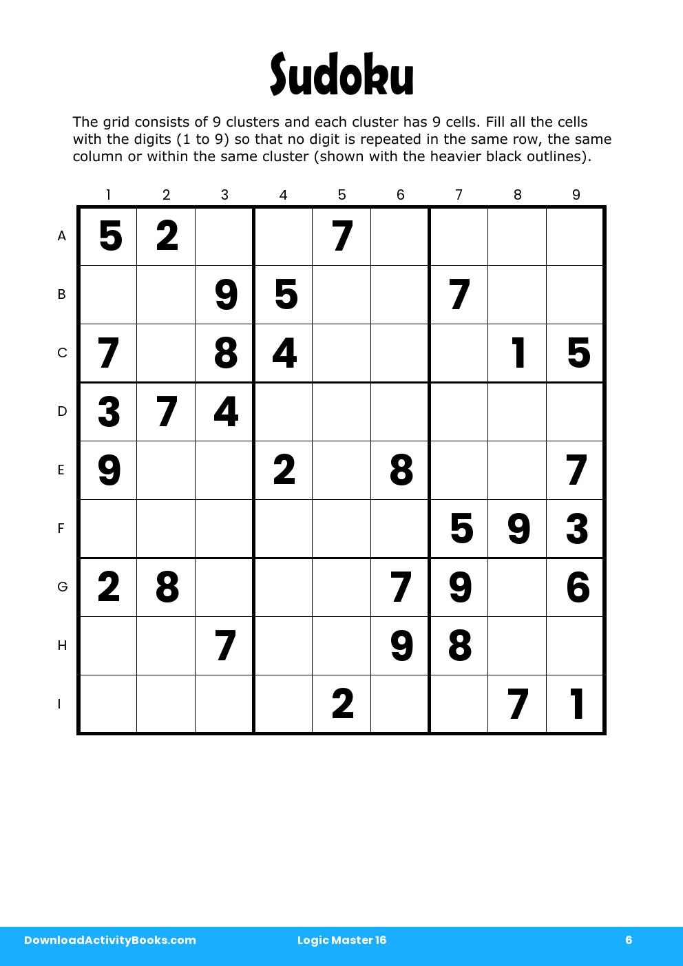Sudoku in Logic Master 16