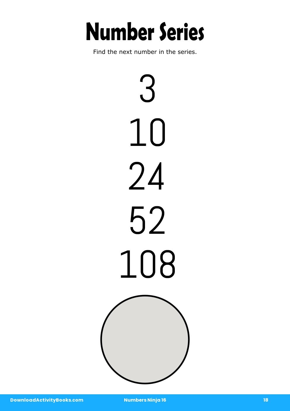 Number Series in Numbers Ninja 16