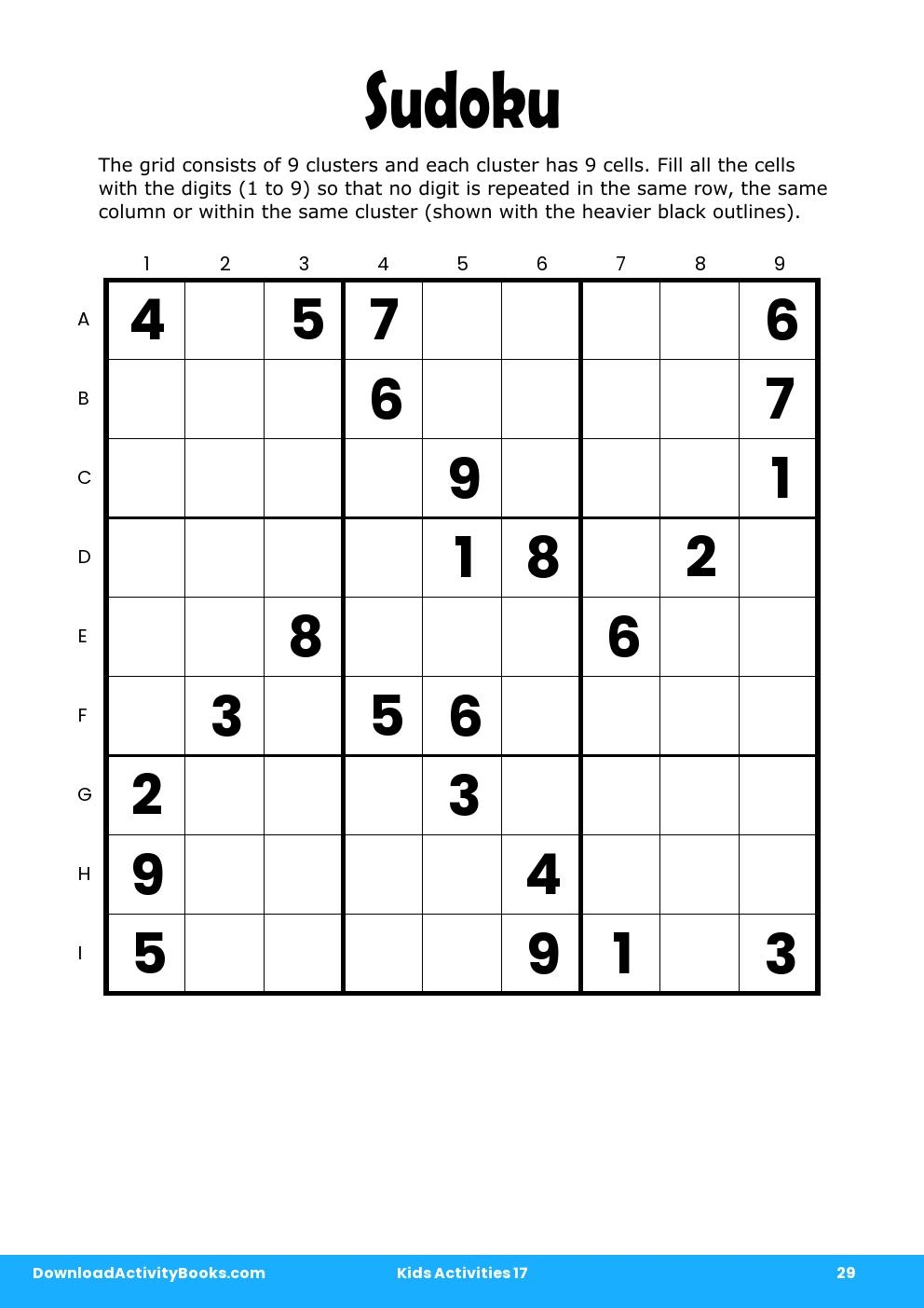 Sudoku in Kids Activities 17