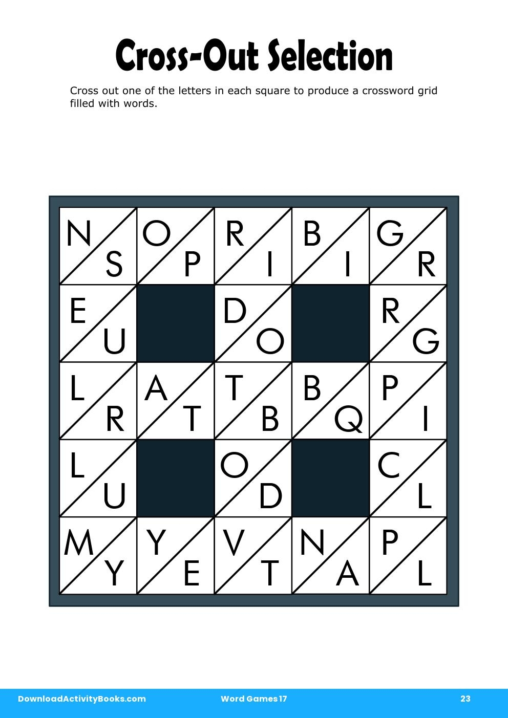 Cross-Out Selection in Word Games 17