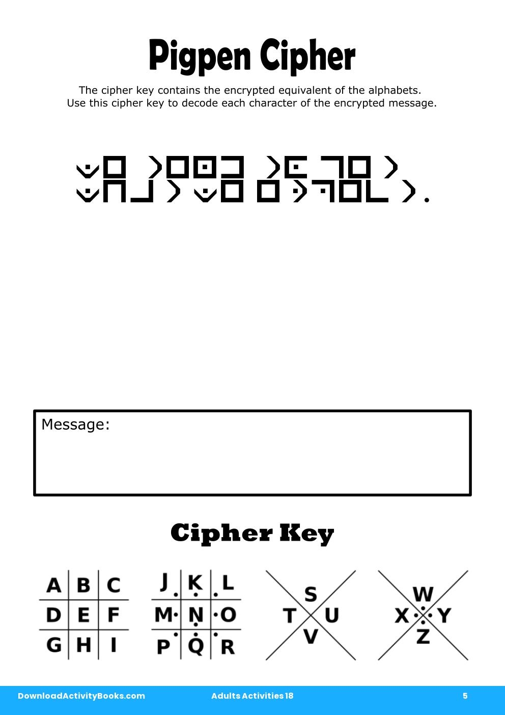 Pigpen Cipher in Adults Activities 18