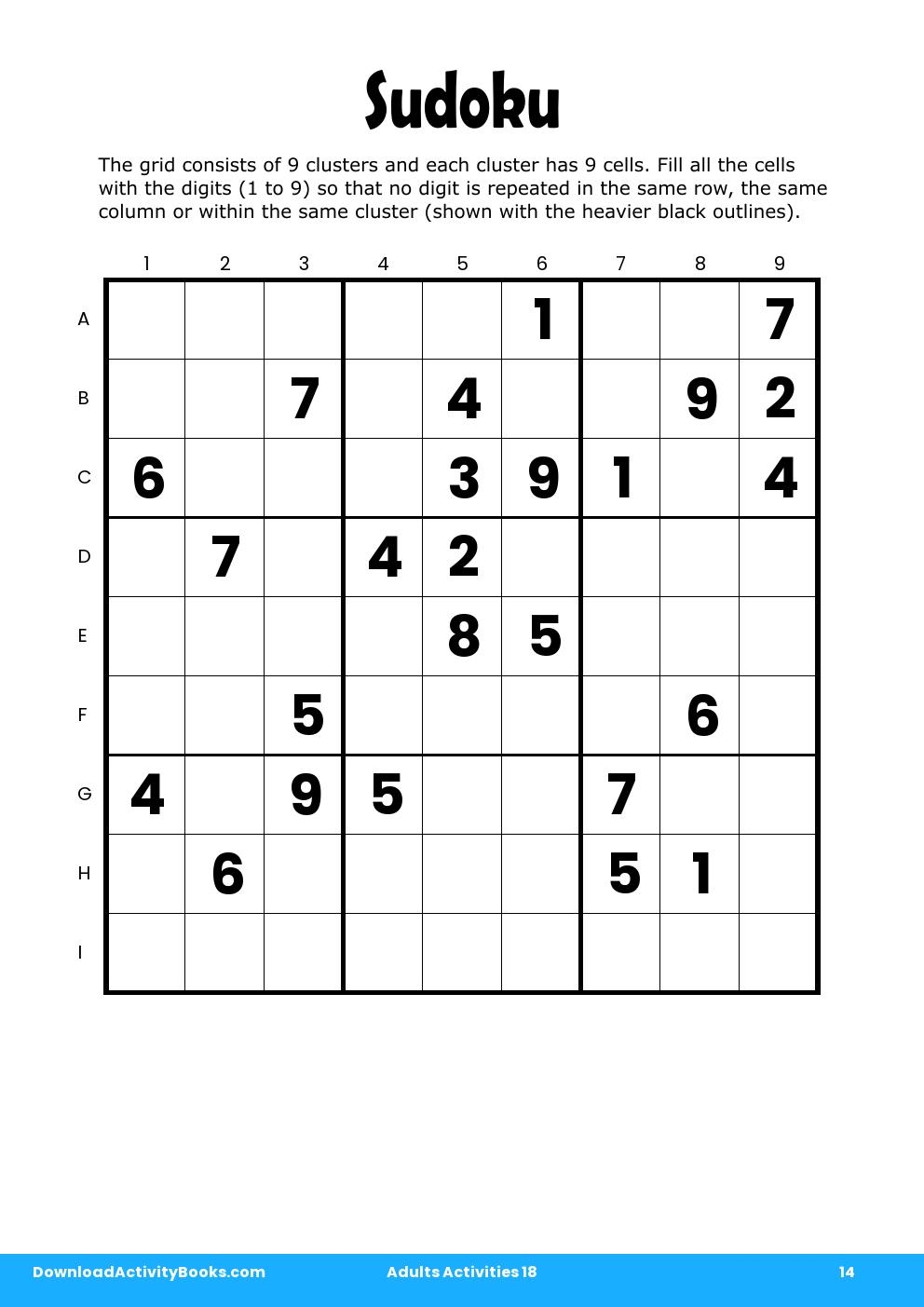 Sudoku in Adults Activities 18