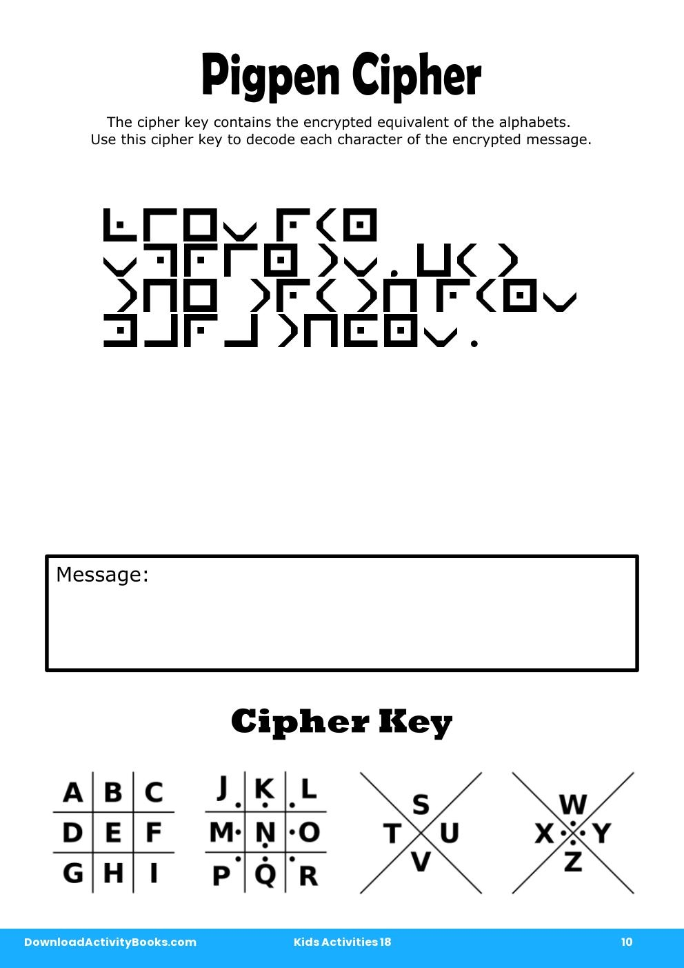 Pigpen Cipher in Kids Activities 18