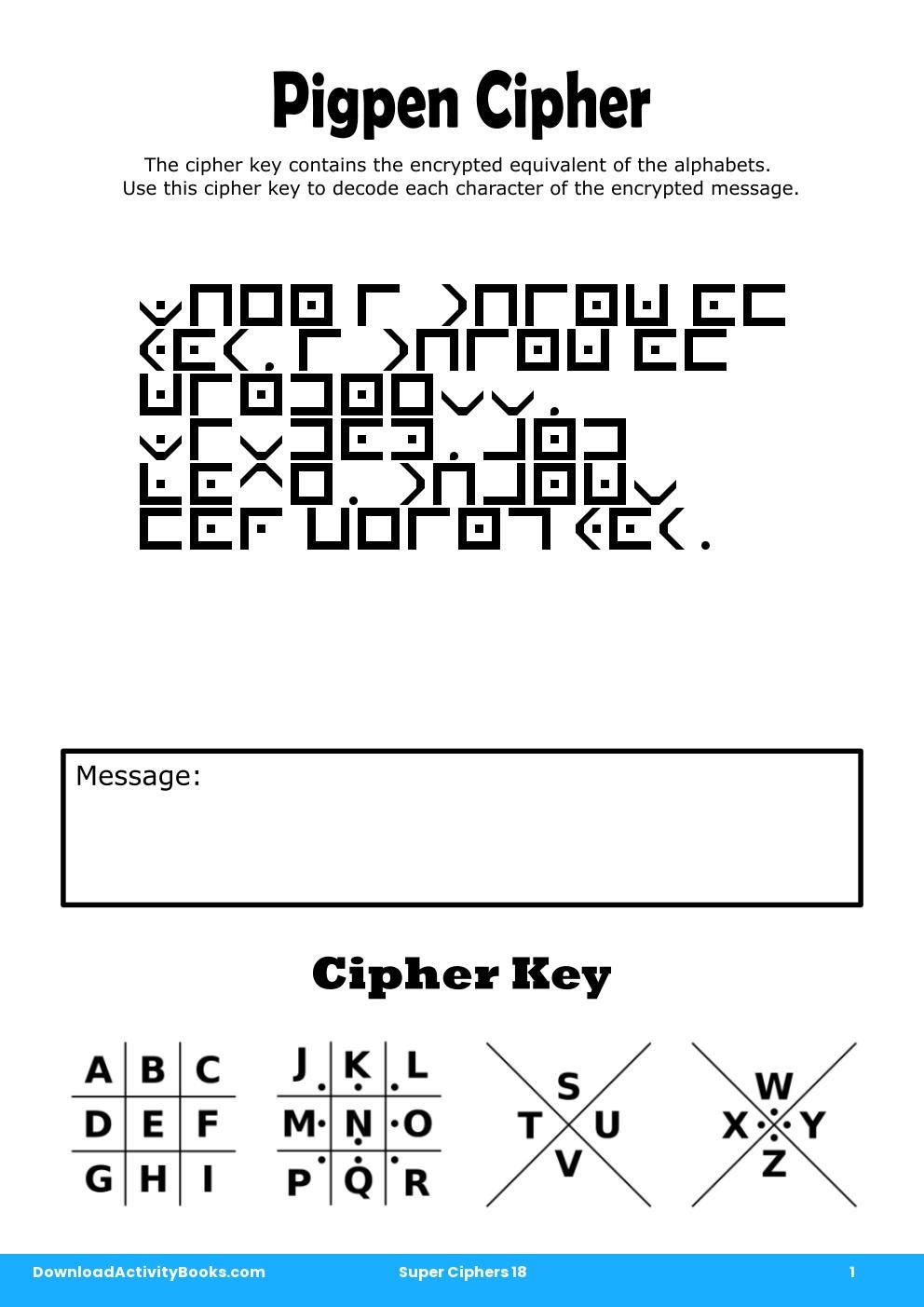 Pigpen Cipher in Super Ciphers 18