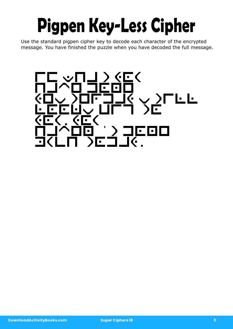 Pigpen Cipher in Super Ciphers 18