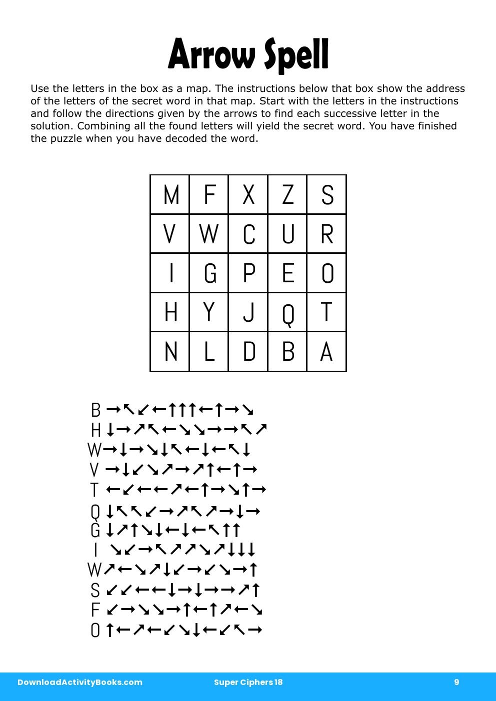 Arrow Spell in Super Ciphers 18